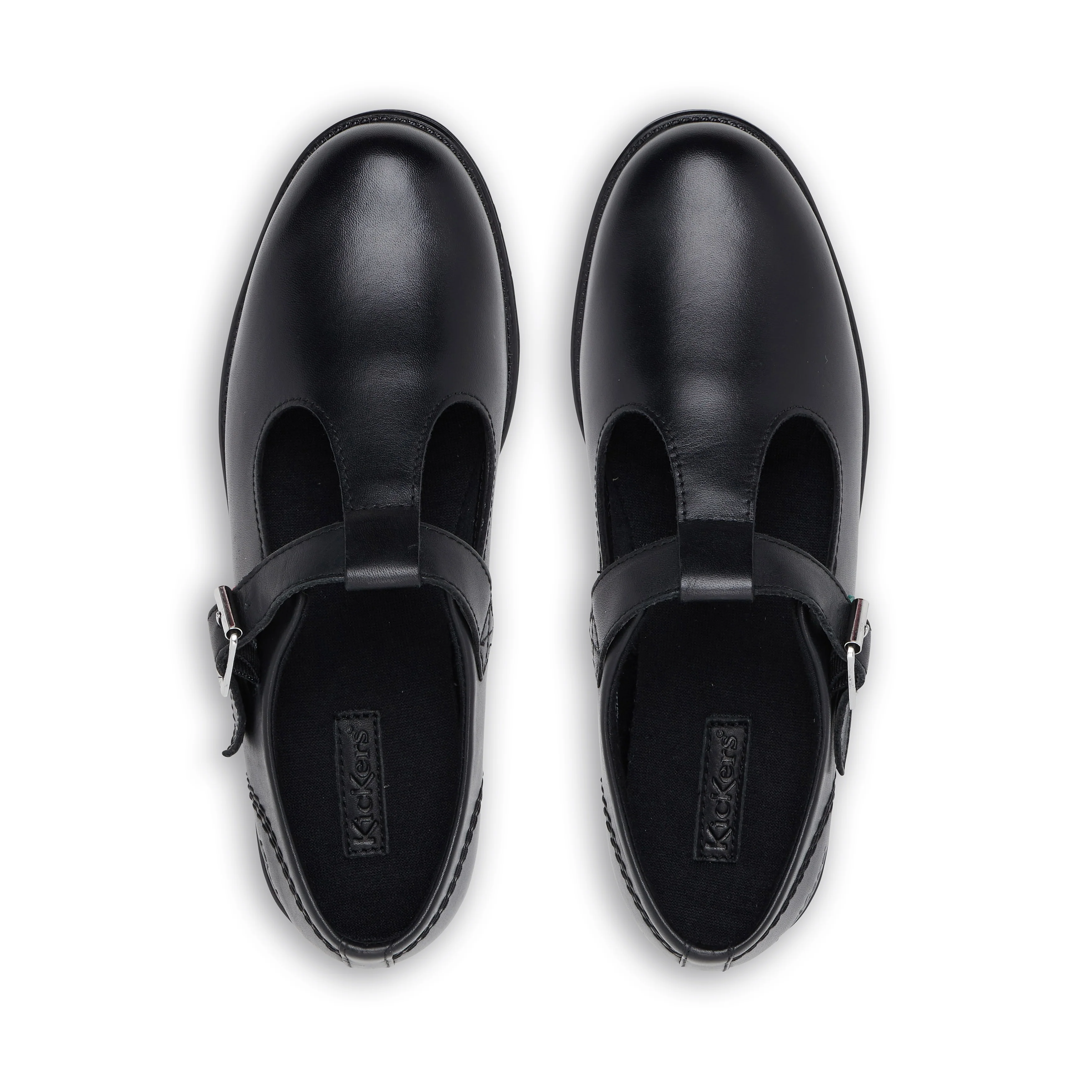 Youth Womens Lach T-Bar Leather Black - Image 4