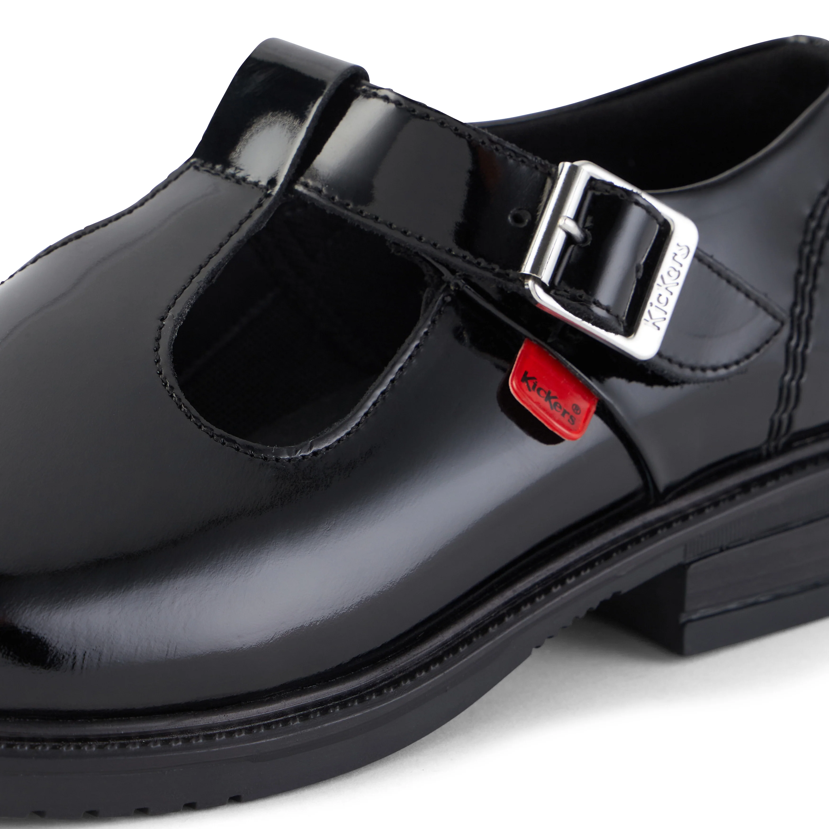 Youth Womens Lach T-Bar Leather Black - Image 6