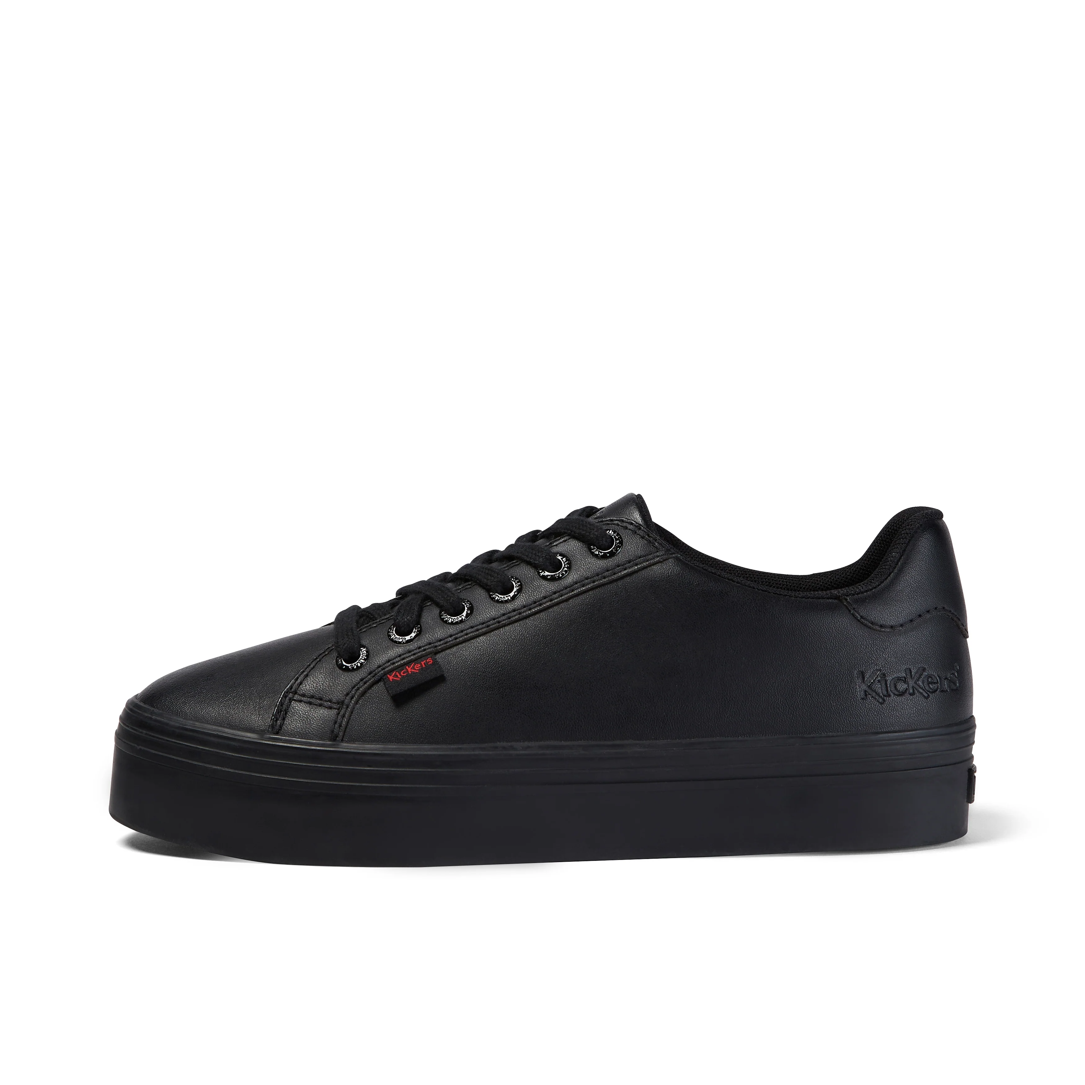 Youth Womens Tovni Stack Leather Black