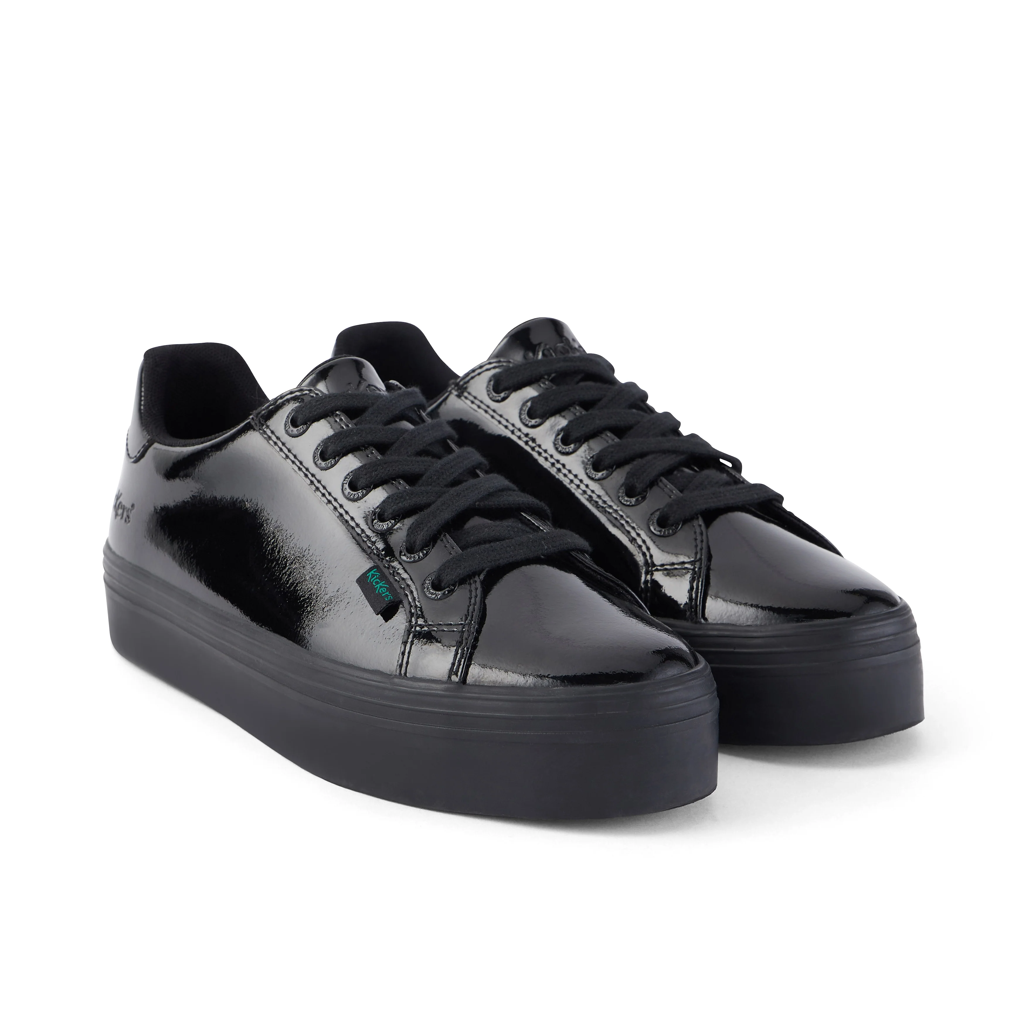 Youth Womens Tovni Stack Patent Leather Black - Image 3