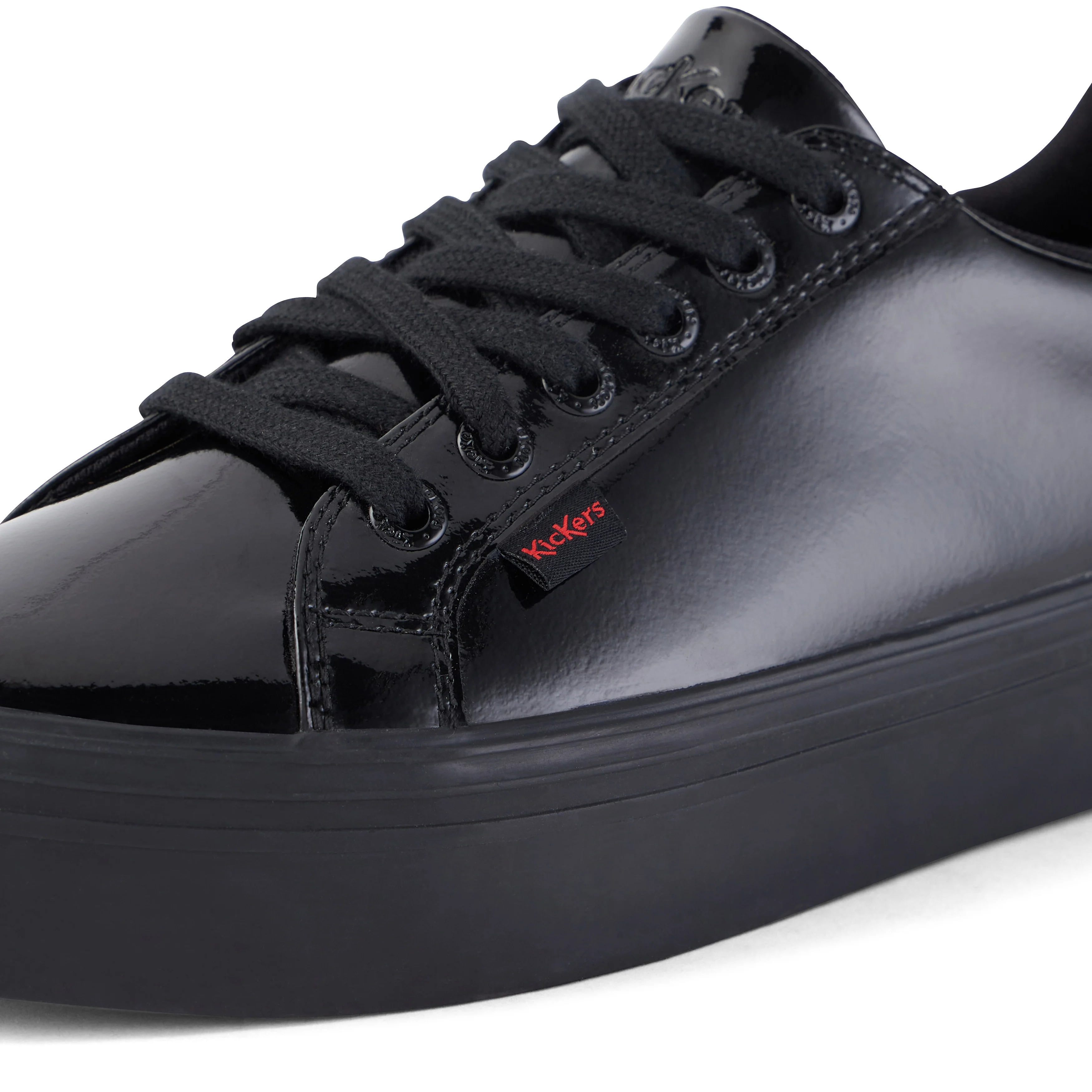 Youth Womens Tovni Stack Patent Leather Black - Image 6